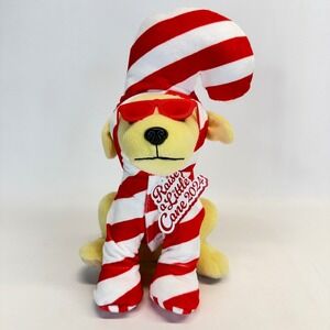 Raising Canes Candy Cane Limited Edition Plush Puppy 2024 Yellow Lab Dog New